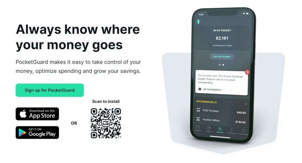 POCKETGUARD  - ALWAYS KNOWS WHERE YOUR MONEY GOES